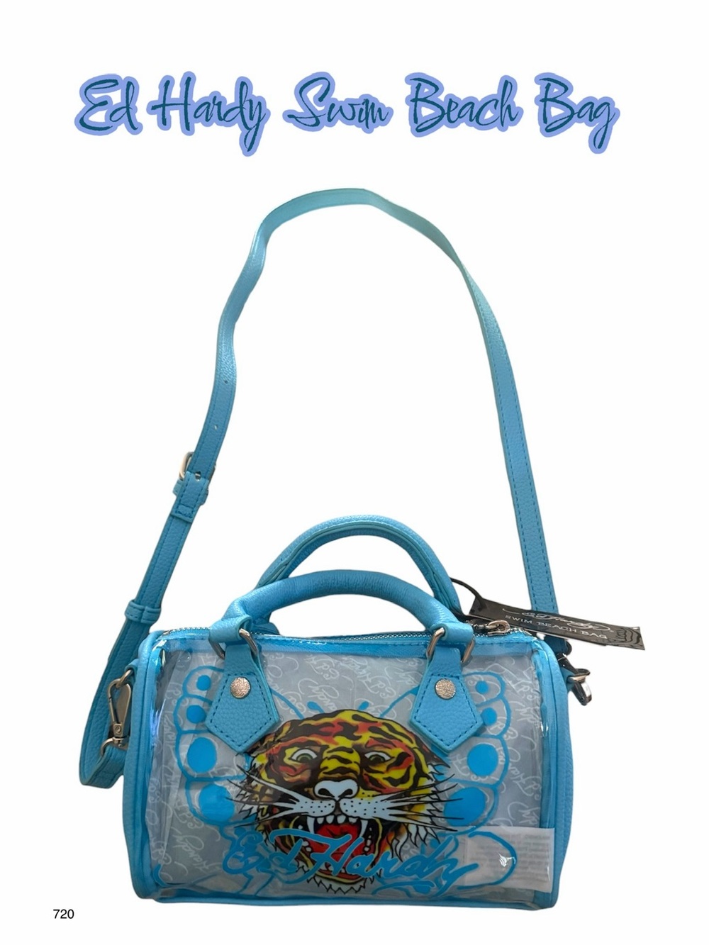 *new* Ed Hardy Blue Clear Swim Beach Crossbody Bag